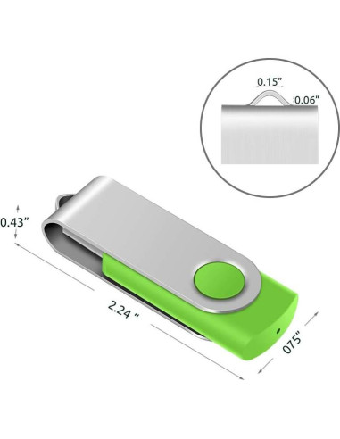 Unidad Flash USB 2.0 Enfain 1GB Paquete de 10 Colores Mixtos