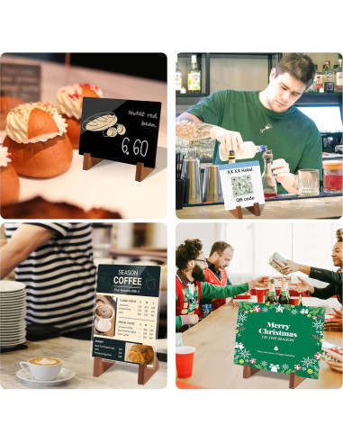 Soporte de Tarjeta de Lugar de Madera LIANHELILAI 6x7.6 cm