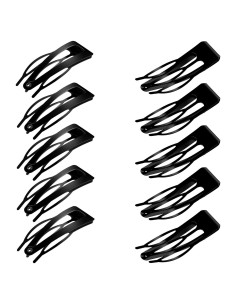 Clips para el Cabello Chinco 24 Pcs Doble Agarre Metal Negro 5 cm