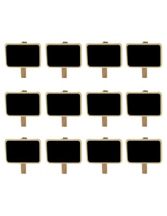 12 Mini Tableros de Tiza Rectangulares Miraclekoo 6.81x4.8cm