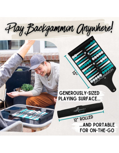 Juego de Backgammon Plegable Dragonfly Escape 38.1x30.5cm