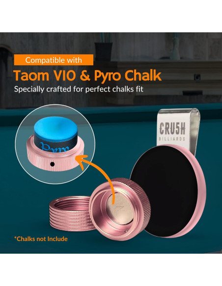 Soporte de Tiza Magnético Cru5h Billiards con Clip y Tapa