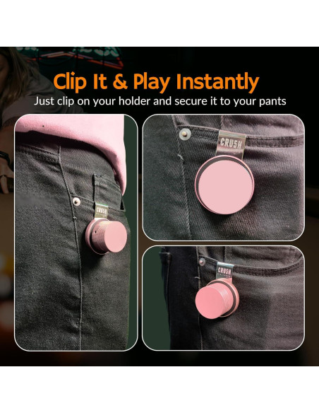 Soporte de Tiza Magnético Cru5h Billiards con Clip y Tapa