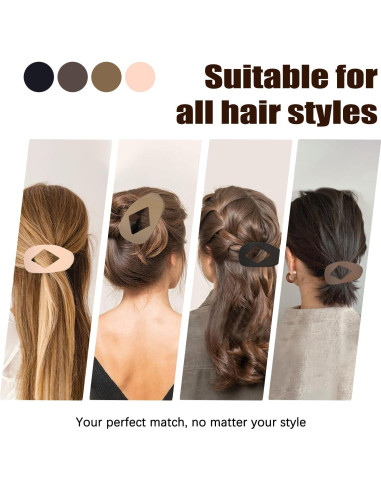 4 Clips de Pelo de Pico de Pato Treayes - Elegantes y Resistentes