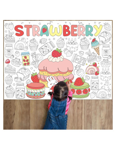 Póster Gigante para Colorear Fresa 80x110 cm Afniimyapt