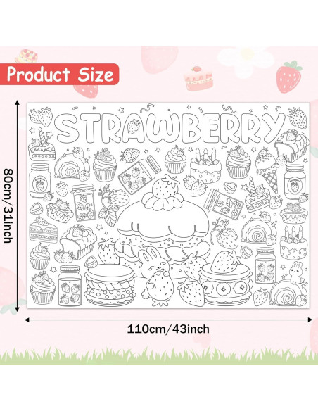 Póster Gigante para Colorear Fresa 80x110 cm Afniimyapt
