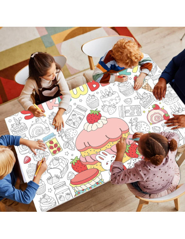 Póster Gigante para Colorear Fresa 80x110 cm Afniimyapt