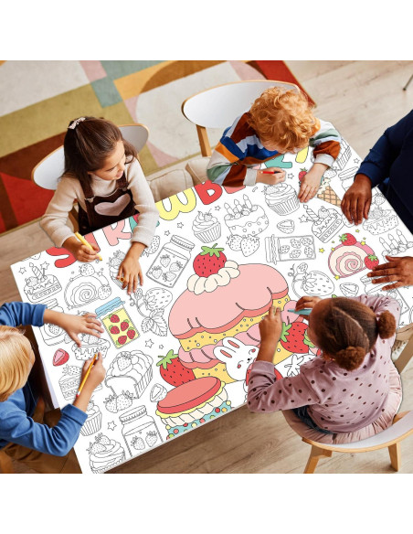 Póster Gigante para Colorear Fresa 80x110 cm Afniimyapt