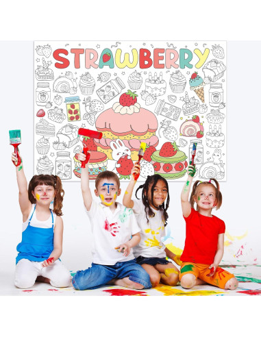 Póster Gigante para Colorear Fresa 80x110 cm Afniimyapt