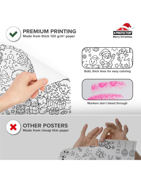 Rollo para Colorear Navidad X-Protector 299x30 cm Adhesivo
