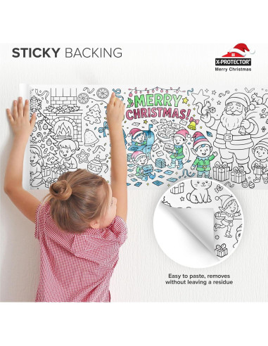 Rollo para Colorear Navidad X-Protector 299x30 cm Adhesivo