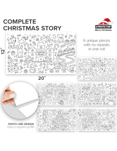 Rollo para Colorear Navidad X-Protector 299x30 cm Adhesivo