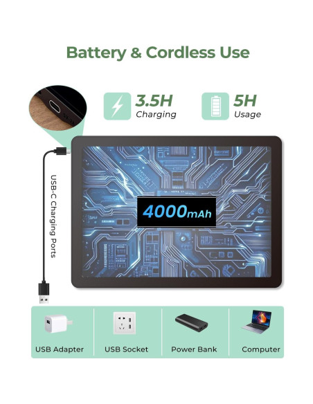 Caja de Luz A4 Bawaslom Recargable con Soporte Ajustable