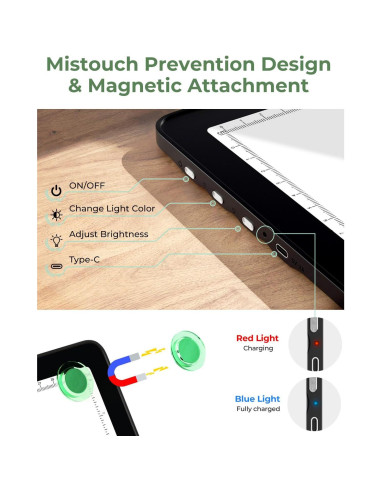 Caja de Luz A4 Bawaslom Recargable con Soporte Ajustable