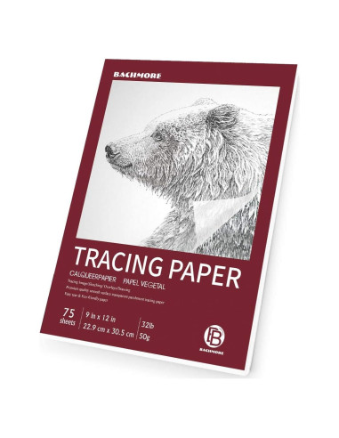 Bloc de papel de calco Bachmore 22.86x30.48 cm, 75 hojas