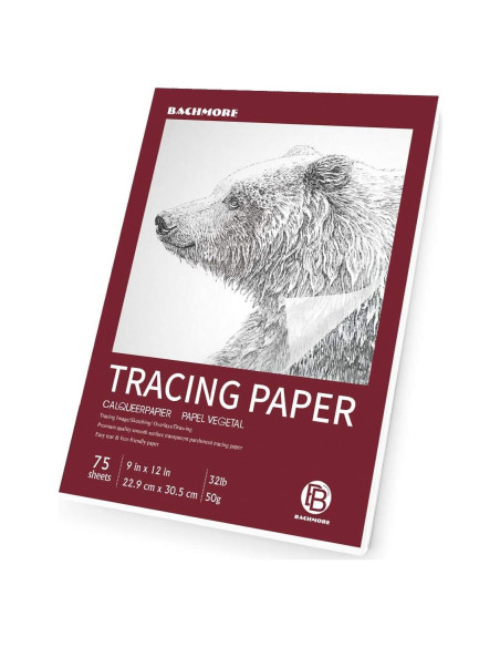Bloc de papel de calco Bachmore 22.86x30.48 cm, 75 hojas