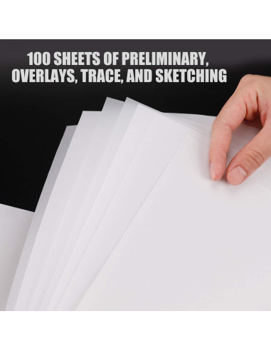 Bloc de papel de calco Bachmore 22.86x30.48 cm, 75 hojas