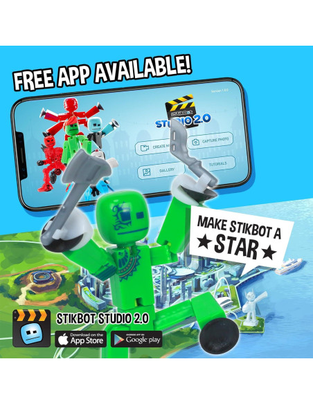 Paquete de Acción Zing StikBot Zingtannica - Figuras Stop Motion