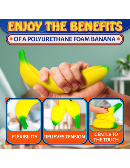 Juguete Squishy Plátano Falso Tesorrio 17x3.6 cm Alivio Estrés