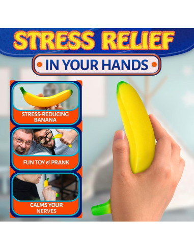 Juguete Squishy Plátano Falso Tesorrio 17x3.6 cm Alivio Estrés