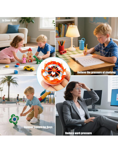 Trompos Giratorios Antiestrés 4-Pack Genérico - Juguetes para Niños