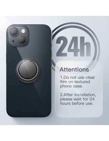 Soporte de dedo metálico JETech para teléfono - Negro