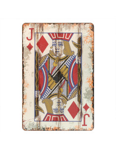 Cartel de Metal Vintage Poker Joker 30 x 20 CM Decoración Pared 2