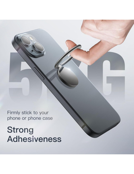 Soporte de dedo metálico JETech para teléfono - Negro