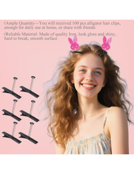 100 Clips de Cabello de Metal Hoceium con Resorte - Pato DIY 100 Clips de Cabello de Metal Hoceium con Resorte - Pato DIY