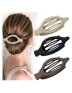 Pinzas Planas para Cabello Genérico - 3 Piezas, Diseño Antideslizante