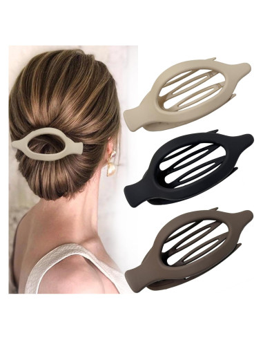 Pinzas Planas para Cabello Genérico - 3 Piezas, Diseño Antideslizante