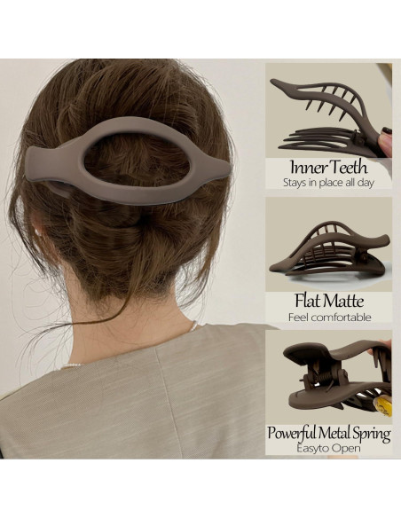 Pinzas Planas para Cabello Genérico - 3 Piezas, Diseño Antideslizante