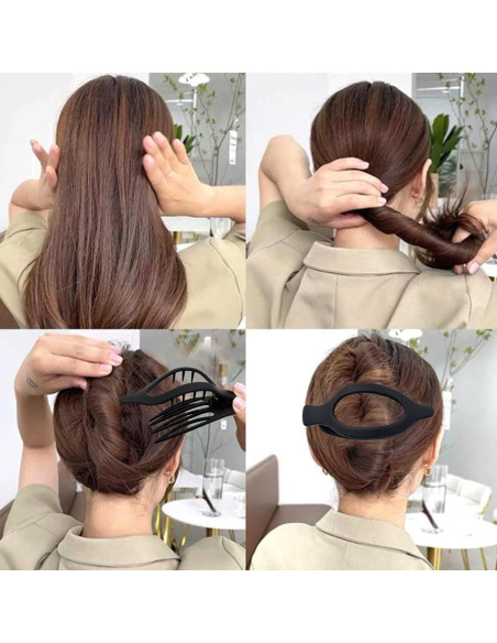 Pinzas Planas para Cabello Genérico - 3 Piezas, Diseño Antideslizante