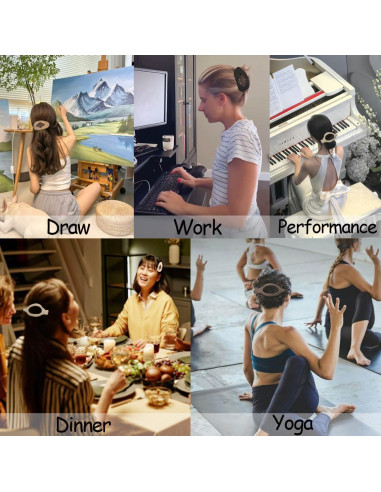 Pinzas Planas para Cabello Genérico - 3 Piezas, Diseño Antideslizante