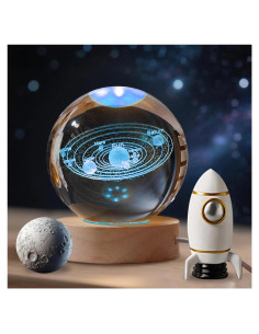 Bola de Cristal 3D del Sistema Solar ERSGREAT 60mm Iluminada