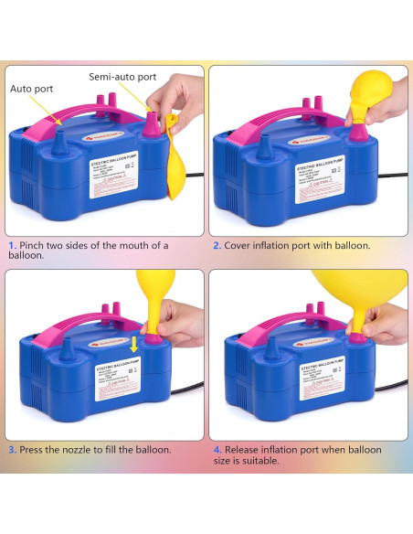 Bomba de Globo Eléctrica IDAODAN Azul - Inflador Portátil Rápido