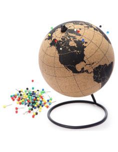 Globo de Corcho Globe Trekkers 15.24 cm con 50 Chinchetas
