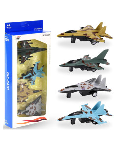 Set de 4 Aviones de Combate de Metal Fundido Liberty Imports