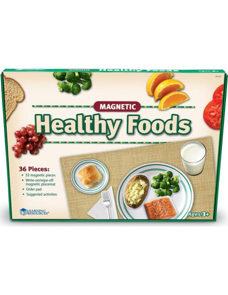 Conjunto de Alimentos Saludables Magnéticos Recursos de Aprendizaje 34 Piezas