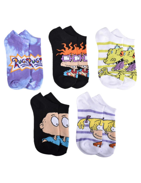 Calcetines No Show para Mujeres Rugrats - 5 Pares Talla 36-40