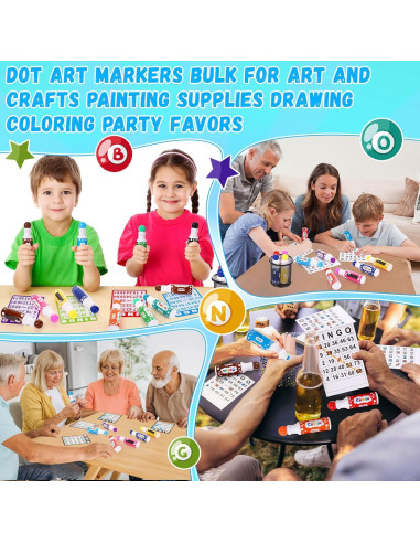 Set de 36 Marcadores de Bingo Crtiin 40ml en 12 Colores