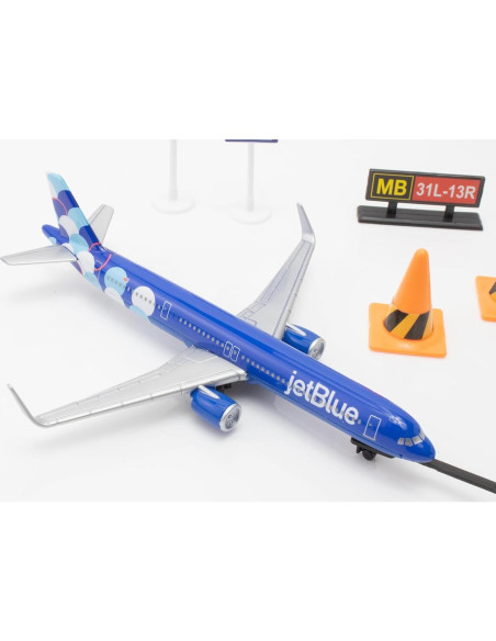 Juego de Aeropuerto Daron 12 Piezas A321 jetBlue para Niños 3+