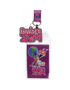 Porta Credenciales con Cinta Invader Zim y Colgante de Goma 2