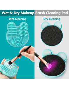 Almohadilla de Limpieza de Brochas TailaiMei 2 en 1 - Azul y Verde 2