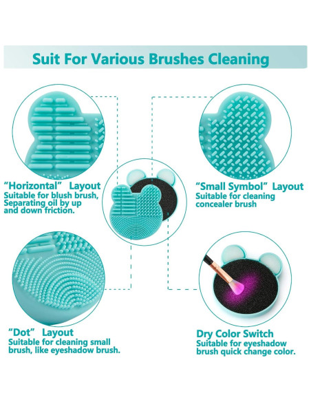 Almohadilla de Limpieza de Brochas TailaiMei 2 en 1 - Azul y Verde