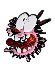Pin de Metal Esmalte Coraje el Perro Cobarde 3.99 cm