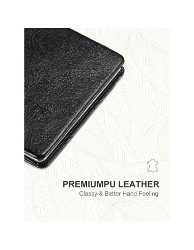 Espejo Compacto OMIRO PU Negro 1X/3X Doble Cara Portátil