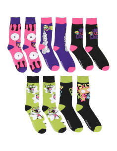 Calcetines Crew Bioworld Invader Zim 6 Paquete Unisex 2