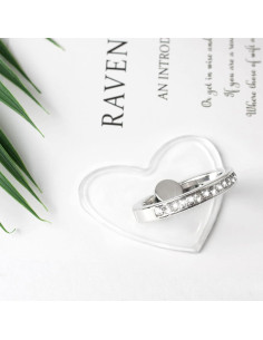 Soporte para anillo de teléfono Wansurs corazón 360 ajustable 2