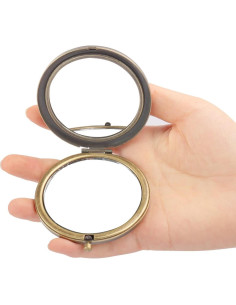 Espejo de Maquillaje Plegable Rich Boxer 4 Pcs Vintage 7.1cm 2